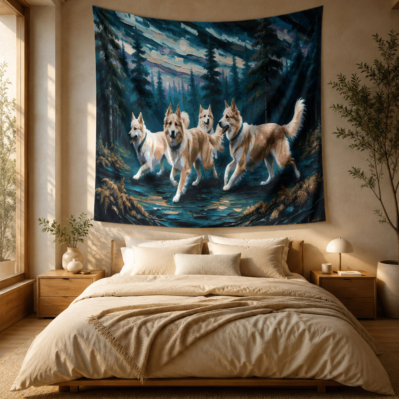 Tapisserie murale «Dogs», 51 po x 60 po