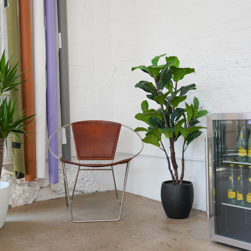 48'' Faux Elephant Ear Tree in Wood Pot
