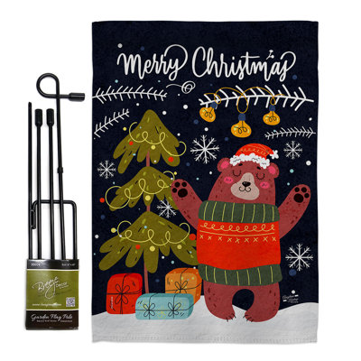Double Sided 18.5'' H x 13'' W Polyester Christmas Flag Set