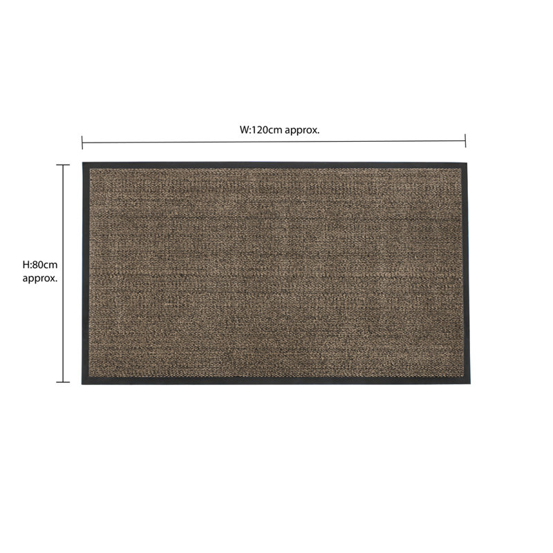 Non-Slip Indoor Doormat, Brown, Rectangle 80 x 120cm