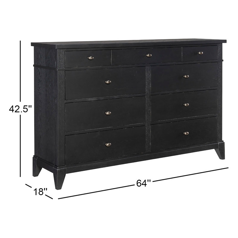 Commode 9 tiroirs Mya, Noir