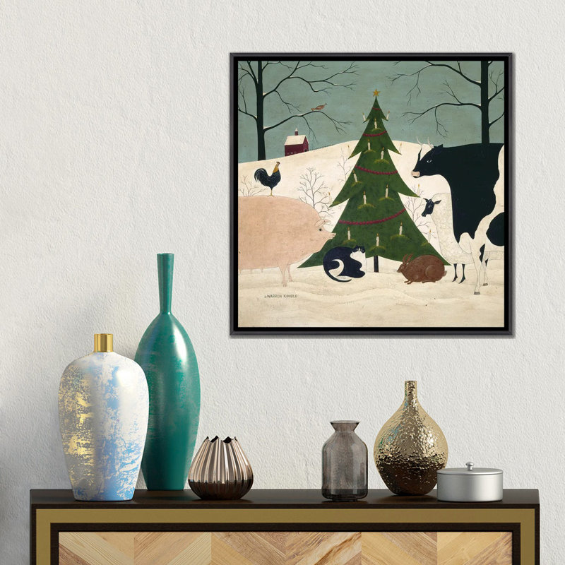 Invité de Noël - reproduction d'art murale - toile encadrée, H 18 po x l 18 po, Impression encadrée sans passe-partout