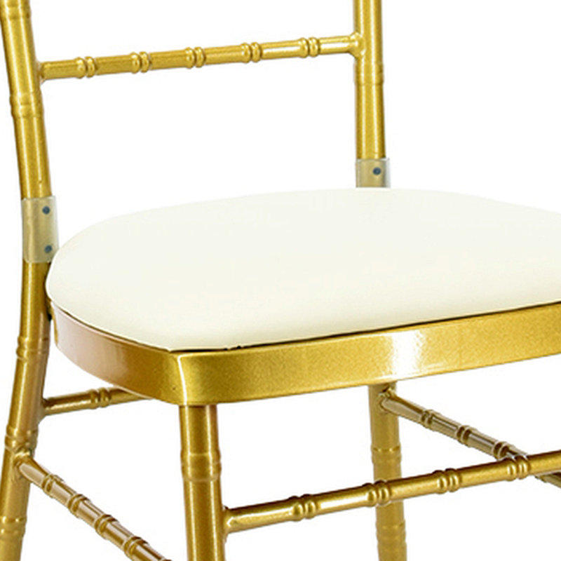 Chaise d'appoint empilable en métal or 18 po Chiavari, Or
