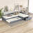 Guest Room and Home Office Platform Daybed, Neutral Gray Upholstered Twin Size With Trundle and Drawer-784313027