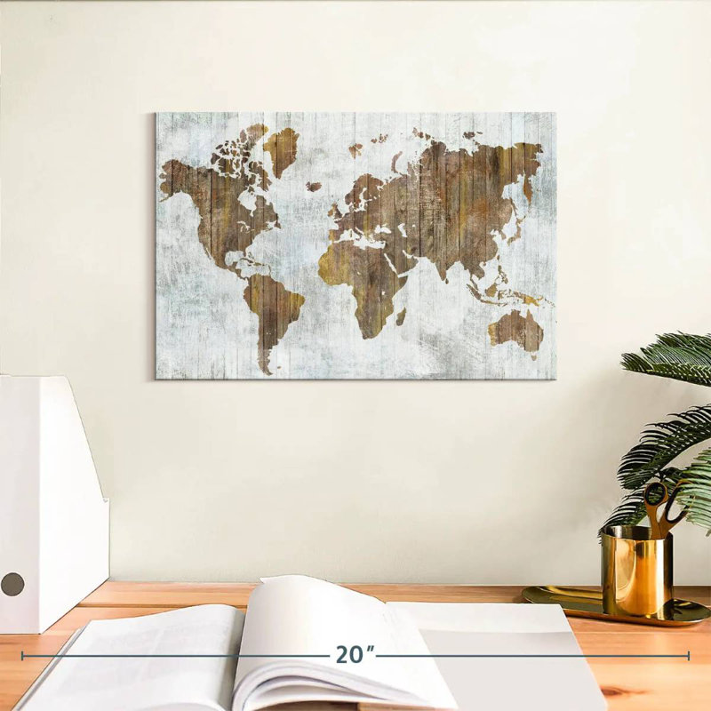 Carte du monde Aliaz II, H 8 po x l 12 po