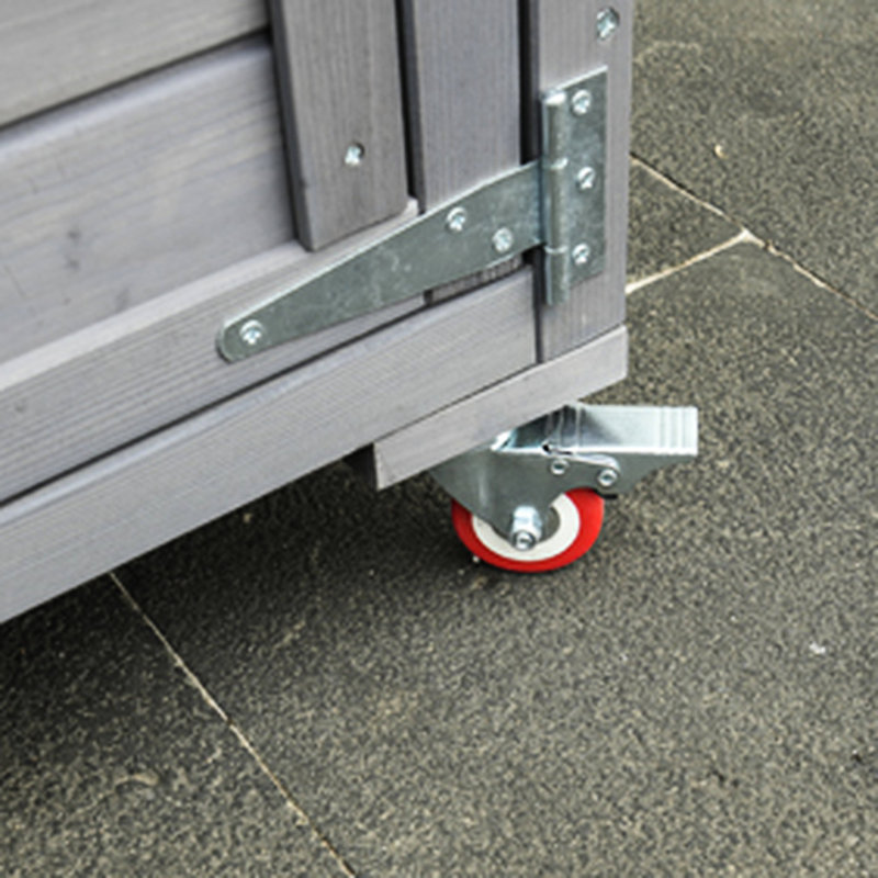 Bois - 2 niveaux avec aire de repos douce et (31,5 po x 36,6 po 71 po, roues intérieures semi-fermées avec cage intérieure grise (l 31,5 po x l 36,6 po x H 71 po)