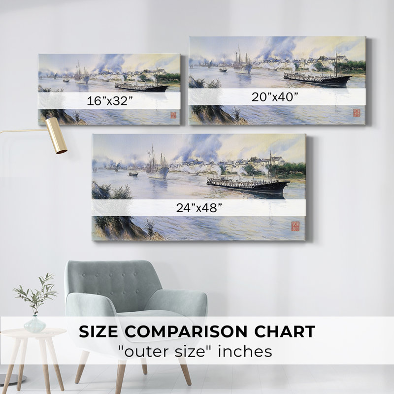 Série nautique-CL- Toile tendue avec châssis - Prêt à accrocher, H 20 po x l 40 po