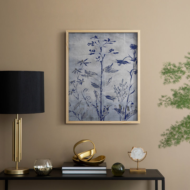 Silver Botanicals I V30 Framed Print Framed Print - Solid Wood, Naturel, H 11 po x l 9 po