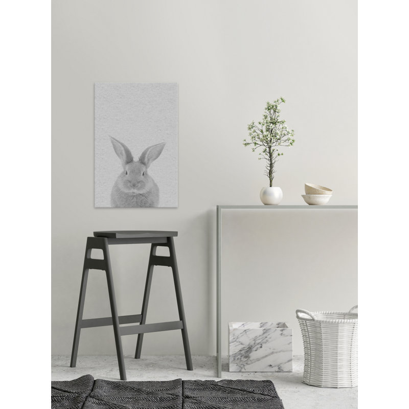 Chubby Rabbit - Drawing on Canvas, 76cm H x 51cm W x 4cm D