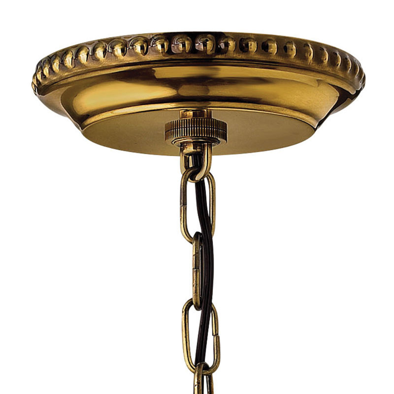 Oxford 3-Light Single Urn Pendant, 22.5" x 21.5", Burnished Brass