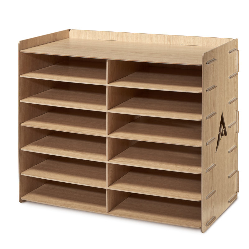 Organisateur de documents en bois, Beige