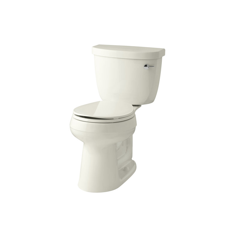 Cimarron® 1.28 GPF Water Efficient Round (Seat Not Included), Biscuit, Right-Hand