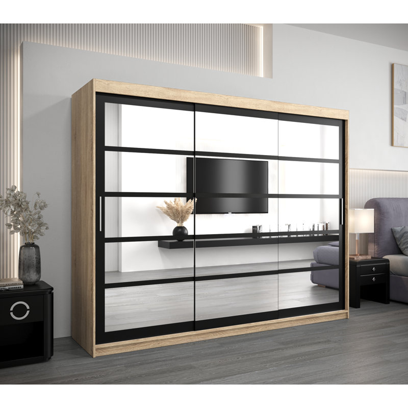 Ayira 3 Door Manufactured Wood Wardrobe, Sonoma Oak