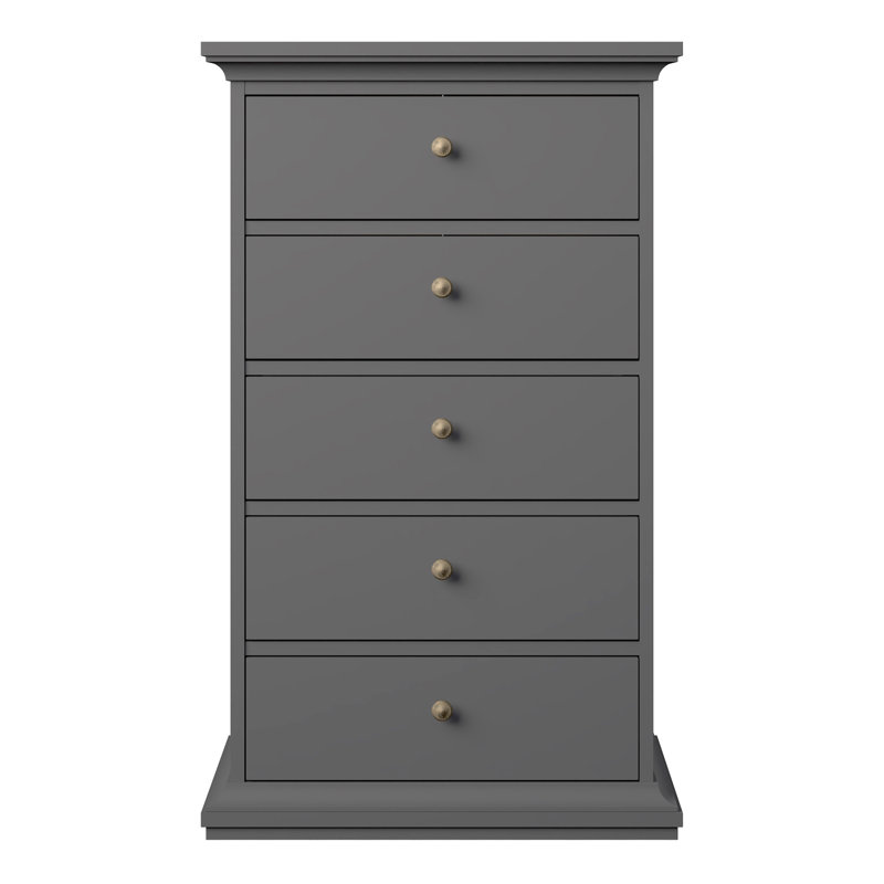 Minster 62.6 cm W Chest of 5 Drawers, Grey