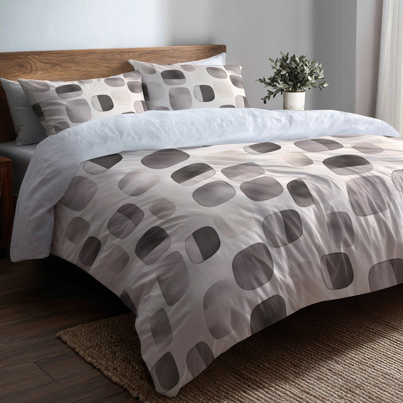 Ensemble de literie moderne 3 pièces - Ensemble de housse de couette et coussin décoratif