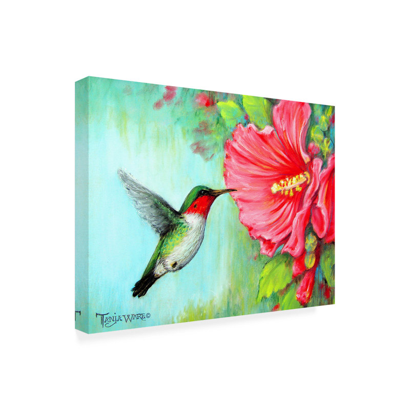 " Its Hummer Time " by Tanja Ware Painting Print, 14" H x 19" W
