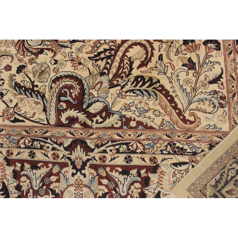 Tapis oriental rouge en laine noué à la main 9 pi 11 po x 13 pi 5 po Belloma