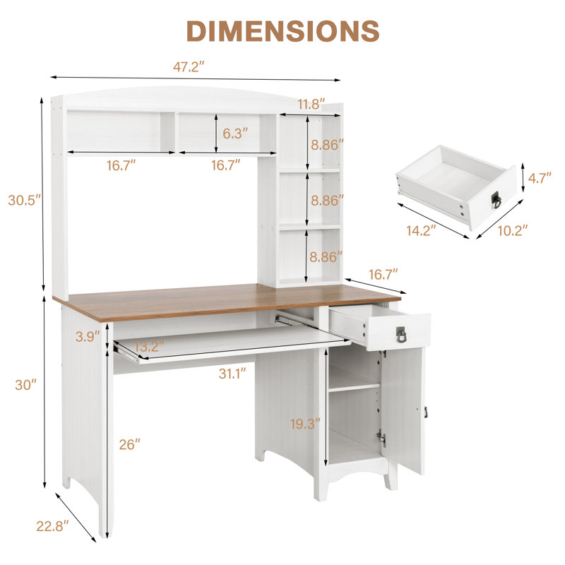 Computer Table with Keyboard Tray