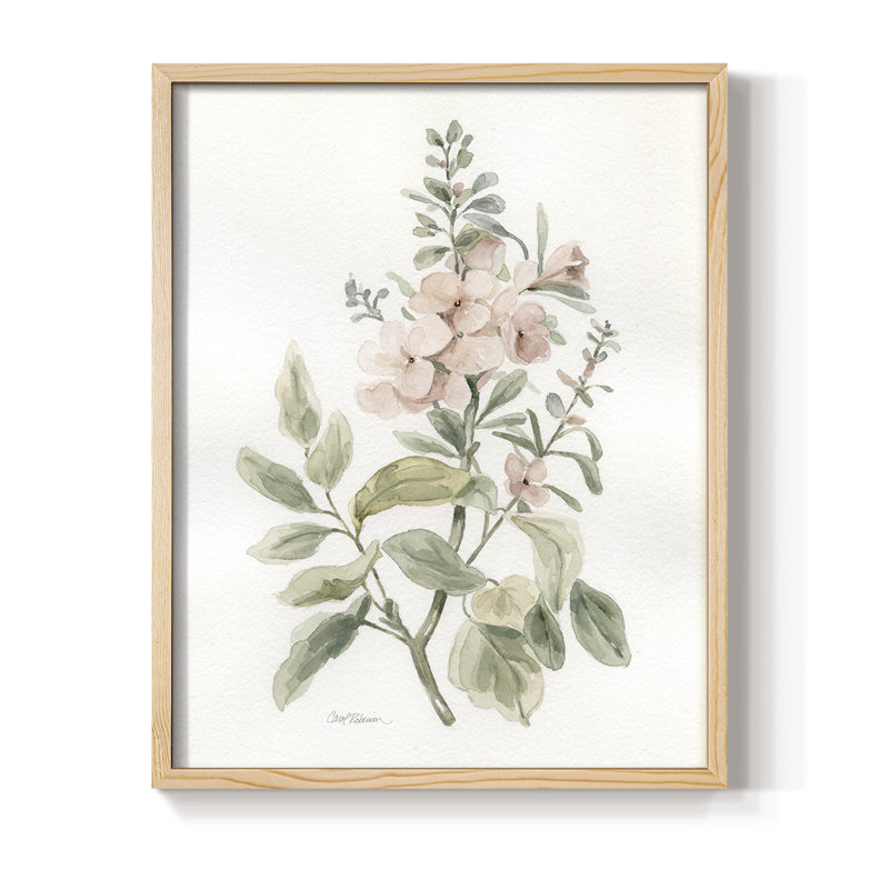 «Flea Market Botanical II», reproduction encadrée - bois massif, H 21 po x l 17 po, Naturel