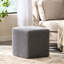 Soft Grey Cotton Knitted Foot Stool - Hand Crafted, 16.94 Inches Dimensions, Charming Presence Attractive Characteristic