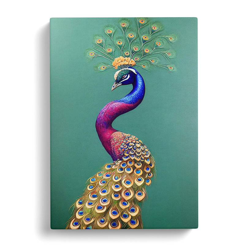 CAN-V0523-1774X Peacock Painting Vol.2 - Wrapped Canvas Print, 50cm H x 35cm W