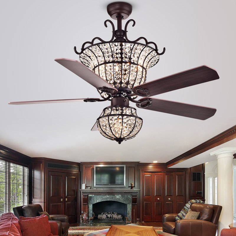 Drumcullen 52'' Ceiling Fan with Light Kit, Remotes, Antique Bronze