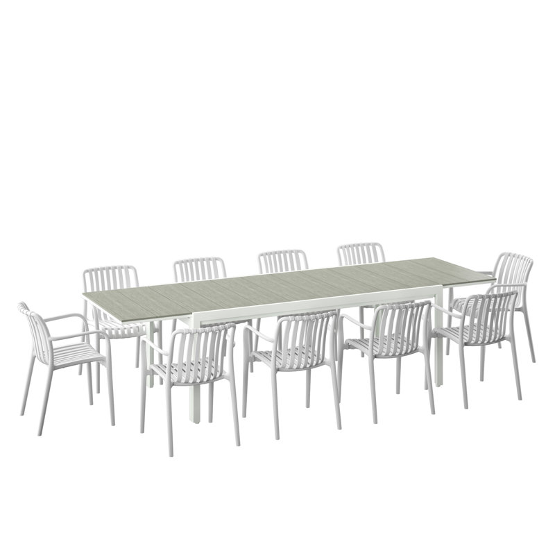 Ensemble de salle à manger d'extérieur en aluminium 11 pièces 11 pièces