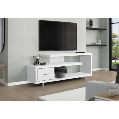 Meuble télé, 60 po, console, meuble multimédia, meuble de rangement, salon, chambre à coucher, stratifié, contemporain, moderne, meuble télé