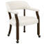 Chaise de poker avec accoudoirs pivotants capitonnés LUMera Collection - blanc-2129638752-2030762704