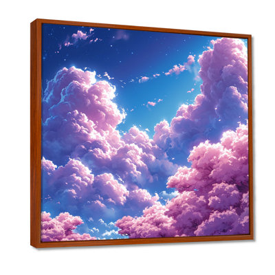 Pink Cloud Dreams Blue Sky - Clouds Wall Art Living Room
