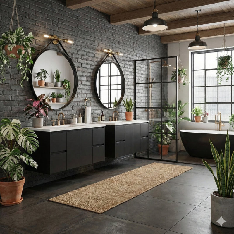 Gilded Single Extra Wide Bath Floating Vanity, Smoked Modern, 60"