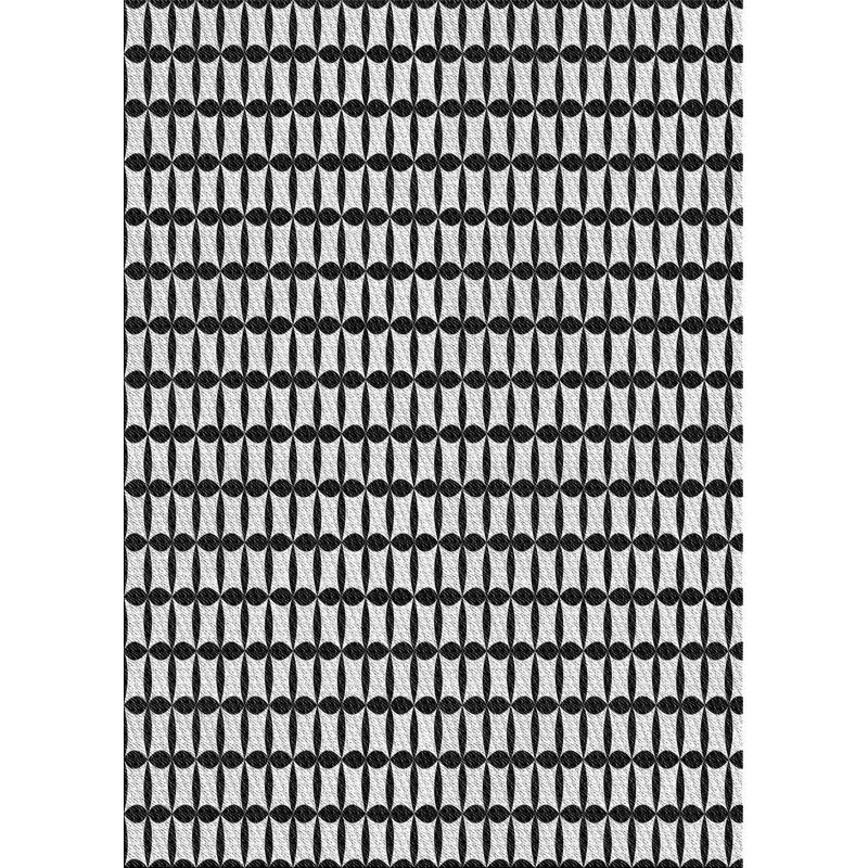 Tapis noir/blanc à motifs, Rectangle 8 pi x 12 pi