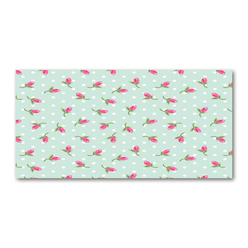 Roses pattern 1 Piece Wall Art, 60cm H x 120cm W, No Frame