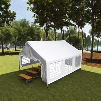 Tente de réception portable 20X20 pieds - Installation facile pour les événements extérieurs, les mariages, la structure imperméable et stable avec des sacs de rangement