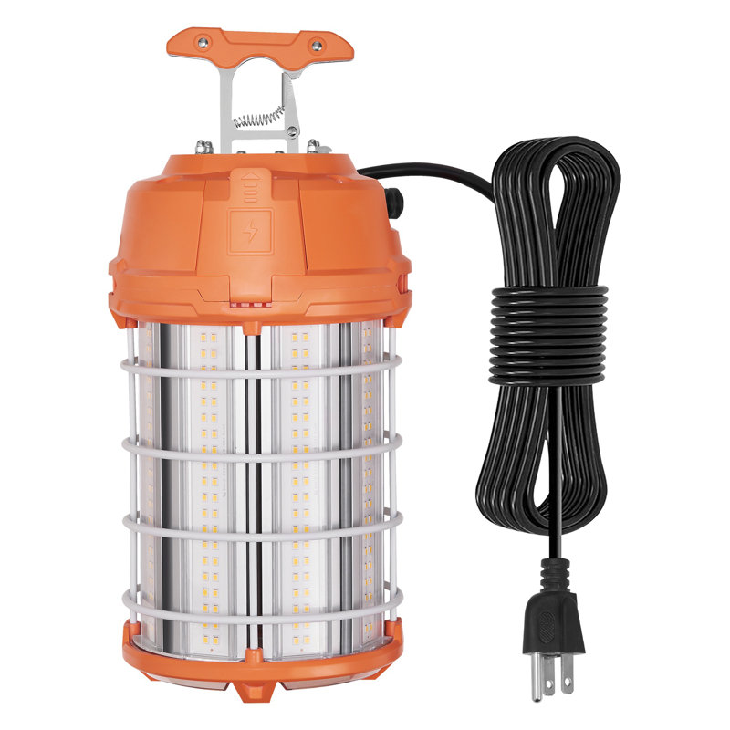 Éclairage de travail temporaire à DEL 150 W - Éclairage de chantier portatif 20 000 lumens avec cage étanche et crochet de suspension
