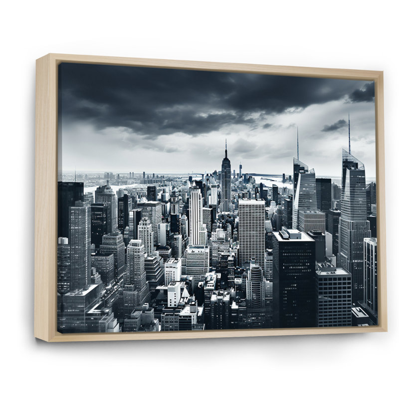 «Skyscrapers Urban Elegance I», reproduction sur toile, H 34 po x l 44 po x P 1,5 po, Cadre naturel flottant