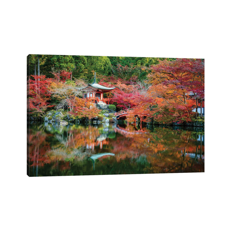 Autumn Leaves At The Daigo-Ji Temple In Kyoto, Japan 1 Piece Wrapped Canvas Wall Art, 30.48cm H x 45.72cm W