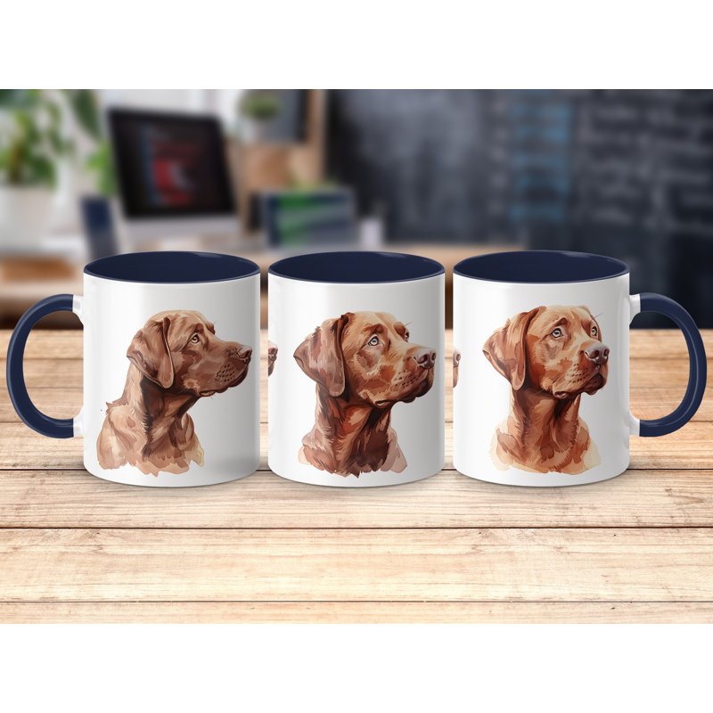 Watercolor Terrier Dog Faces 11oz Coffee Mug, 1, Navy