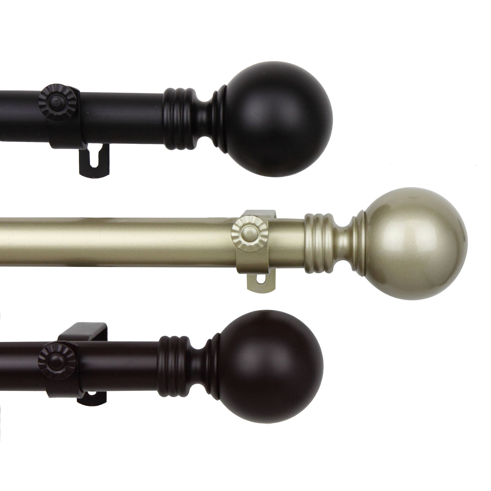 Orpha Single Curtain Rod, Black, 28" - 48"