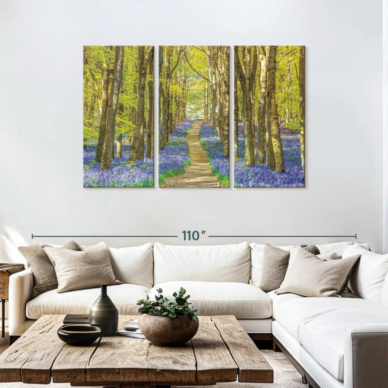 Bluebells de la forêt Harnek, H 48 po x l 74 po