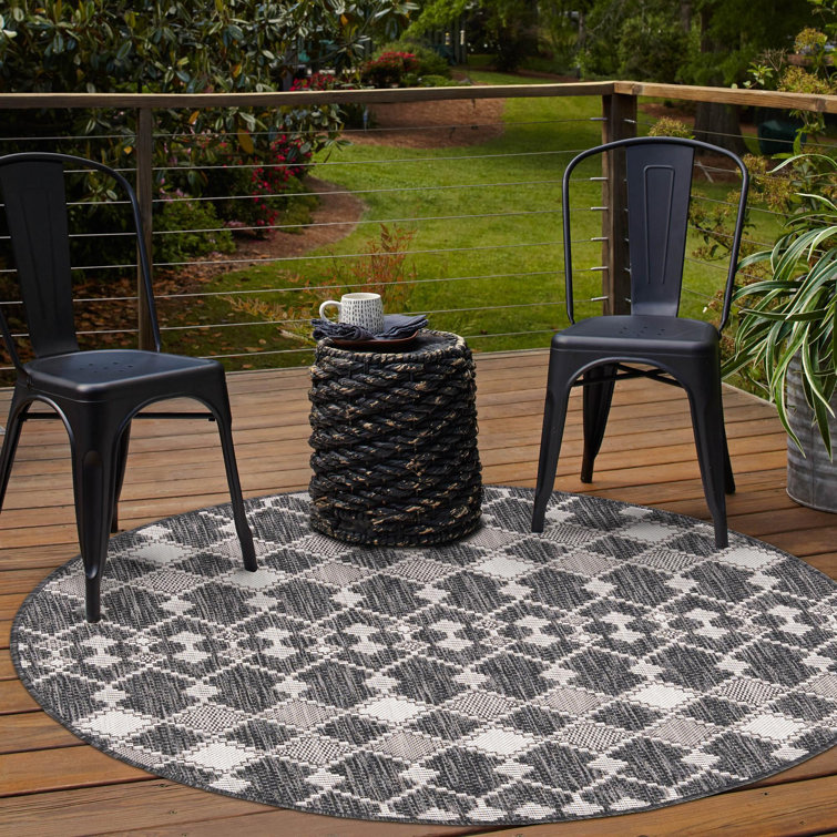 Charcoal Traliccio Indoor/Outdoor Trellis Rug