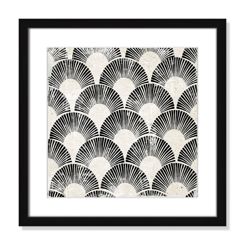 «White Art Deco III» par Aimee Wilson, Imprimé mat, 17'' W x 17'' H, Noir satiné