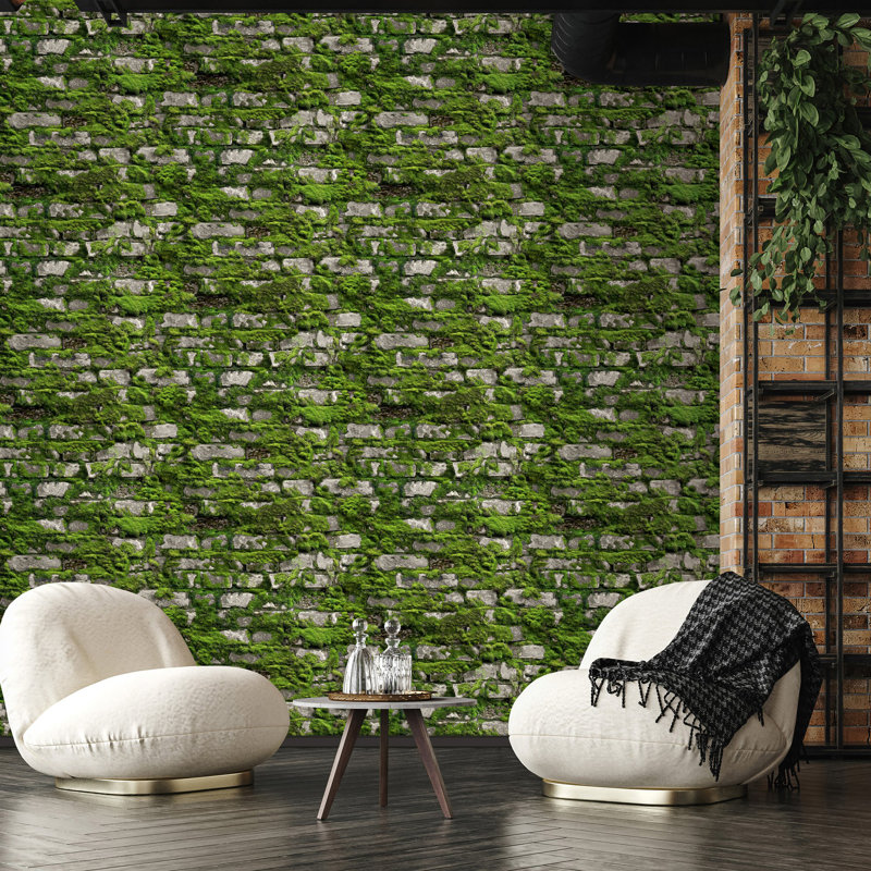 Rouleau de papier peint mural Bricks and More Collection Mossy Stone