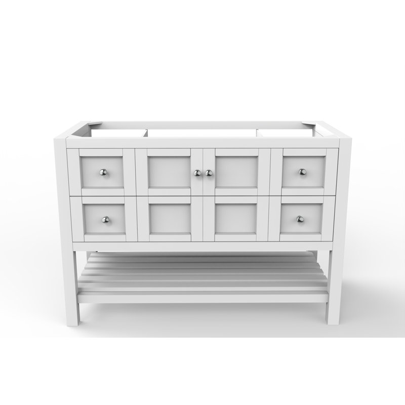 Meuble-lavabo de 48 po Anneus (base seulement), Blanc, Chrome