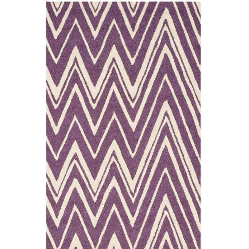 Sanyla Hand Tufted Wool Chevron Rug, Rectangle 3' x 5'