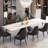 Raliect Dining Table Set for 8-10 With 63'' to 94.5” Extendable Sintered Stone Table and 8 Faux Leather Chairs-441578773