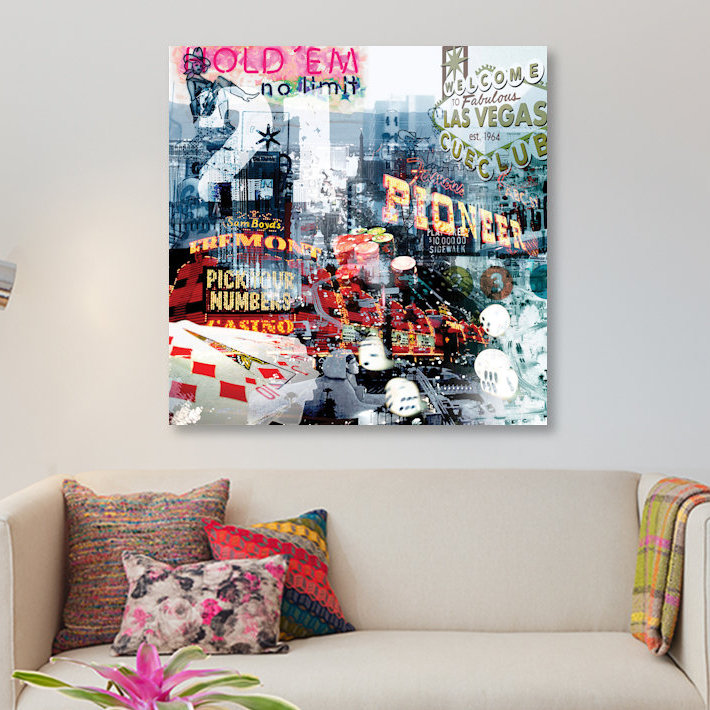 «Las Vegas» par Graph INC - Impression sur toile tendue sur châssis, H 37 po x l 37 po x P 1,5 po, Toile tendue