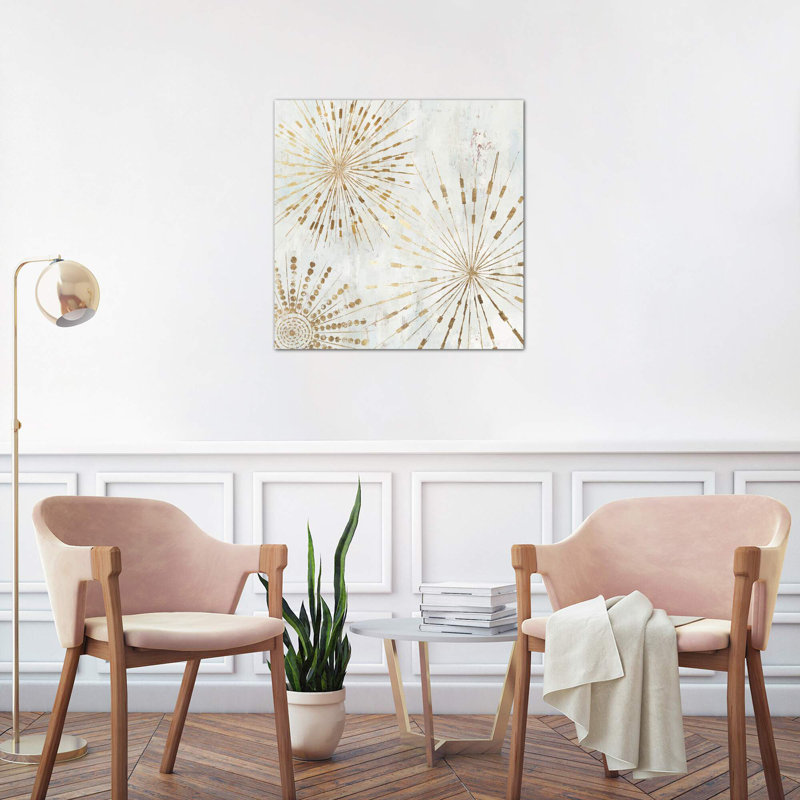 Golden Stars I by Tom Reeves - Wrapped Canvas Painting, 45.72 cm H x 45.72 cm W x 1.91 cm D