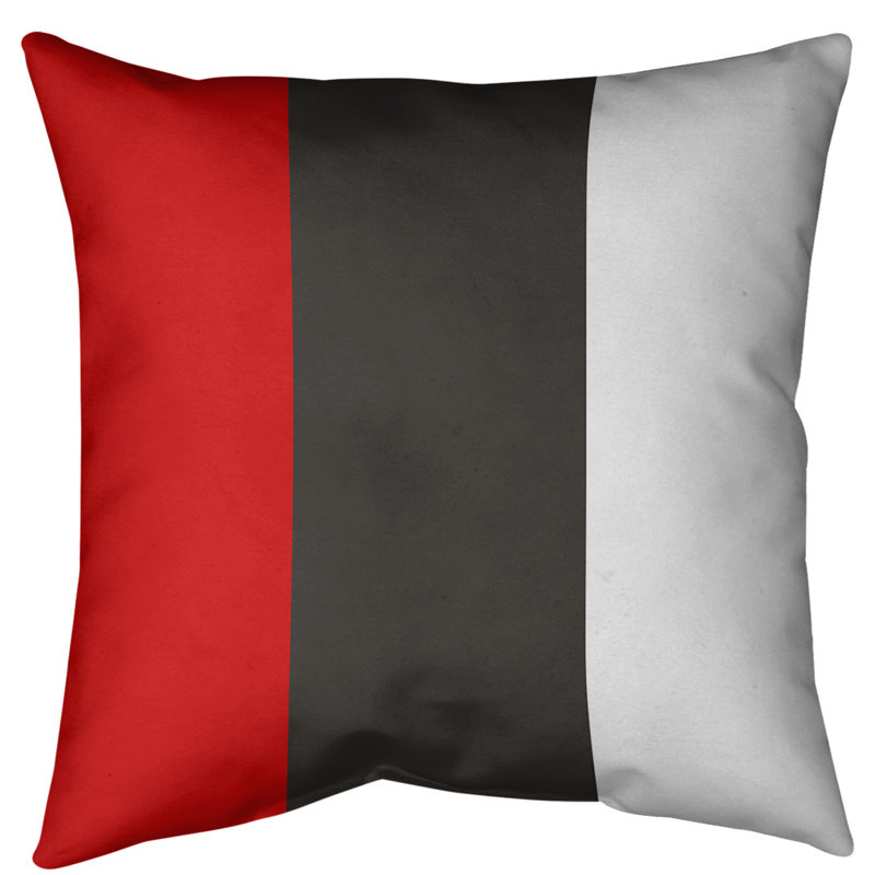 Coussin décoratif, 16 po x 16 po, Rouge / Brun / Blanc, Duvet synthétique