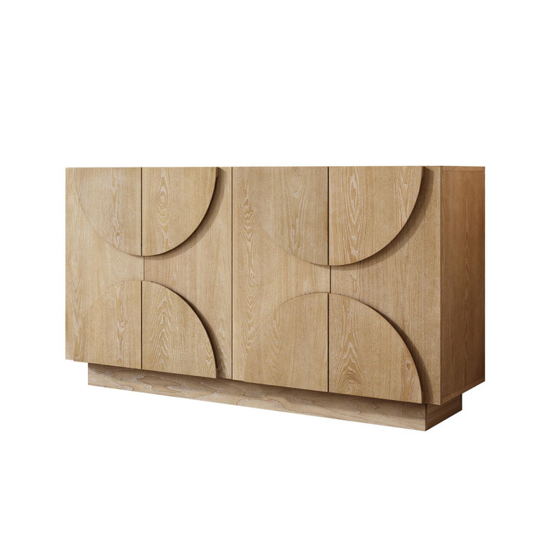 Evania 56.3" Sideboard With Large Storage And Adjustable Shelves, Natural